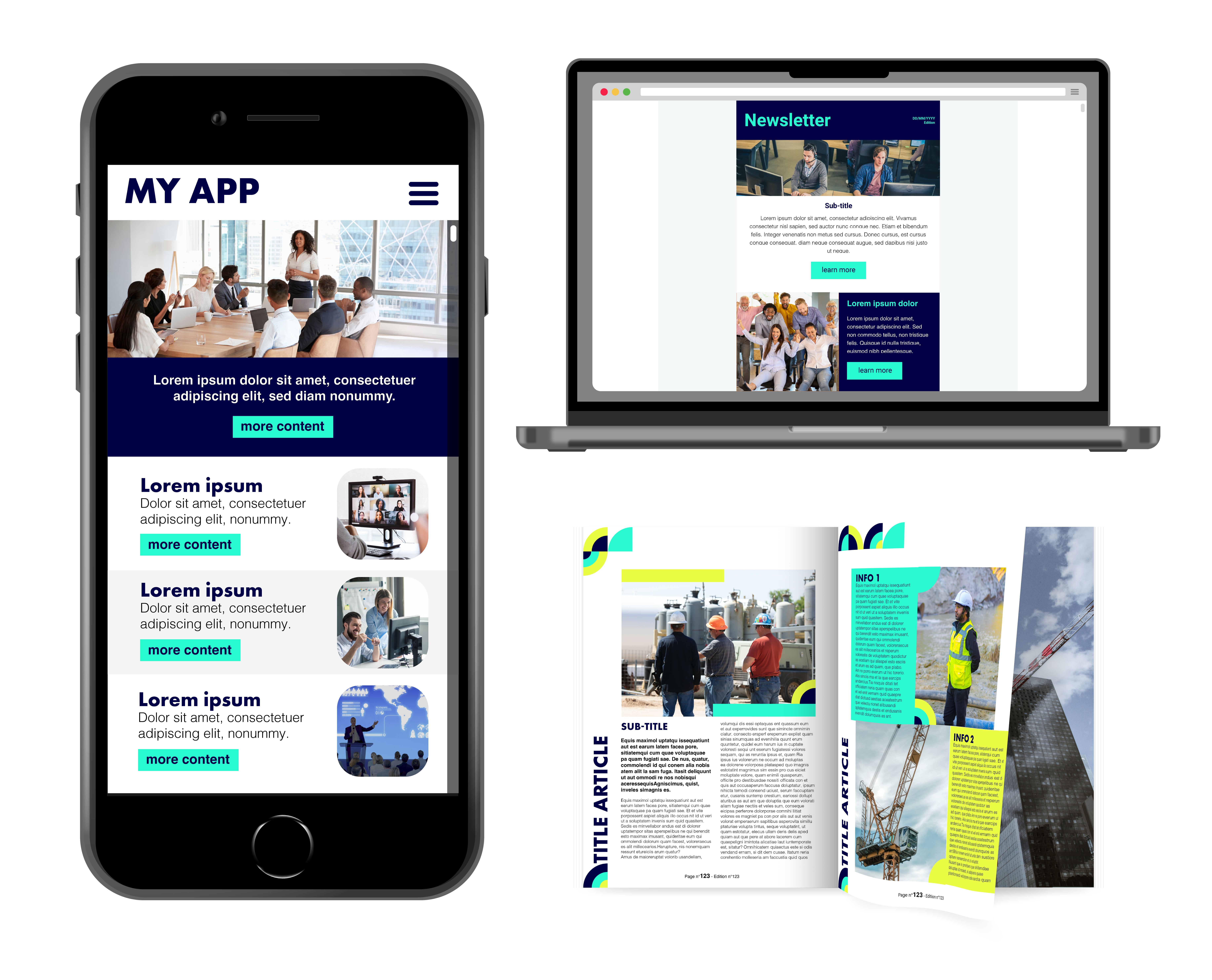 Support communication interne magazine newsletter application mobile